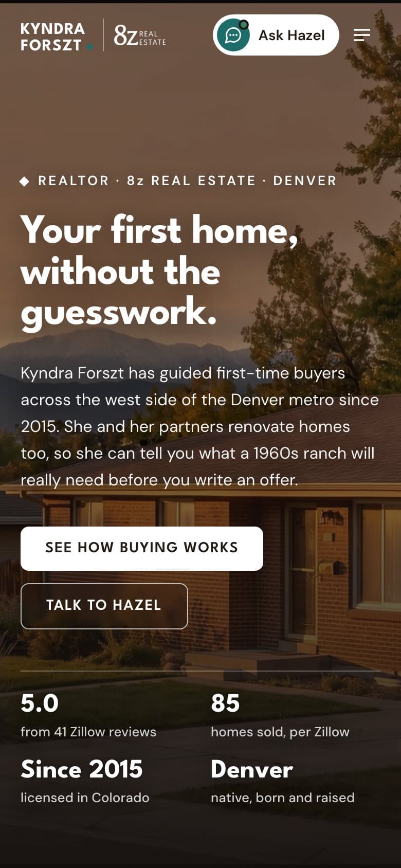 Kyndra Forszt's site on a phone