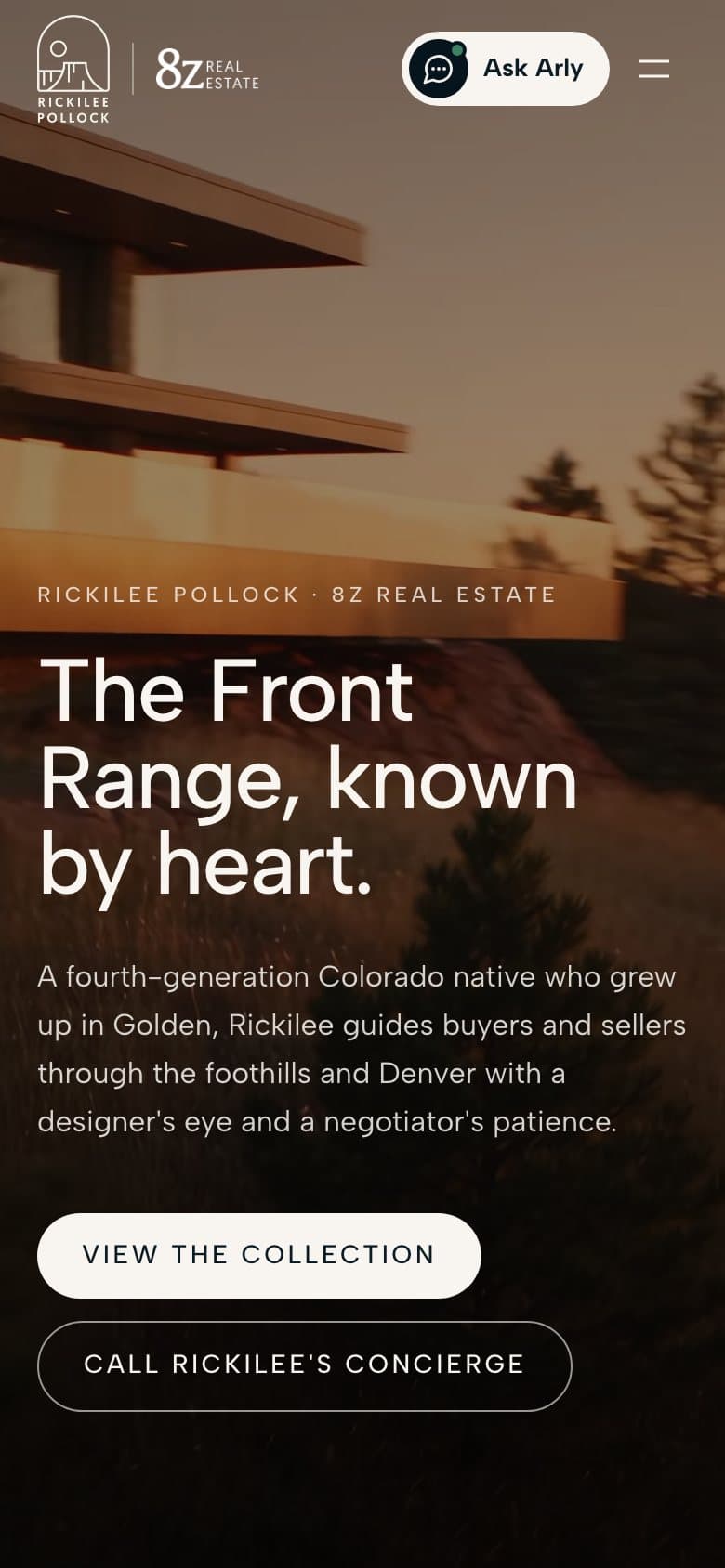 Rickilee Pollock's site on a phone